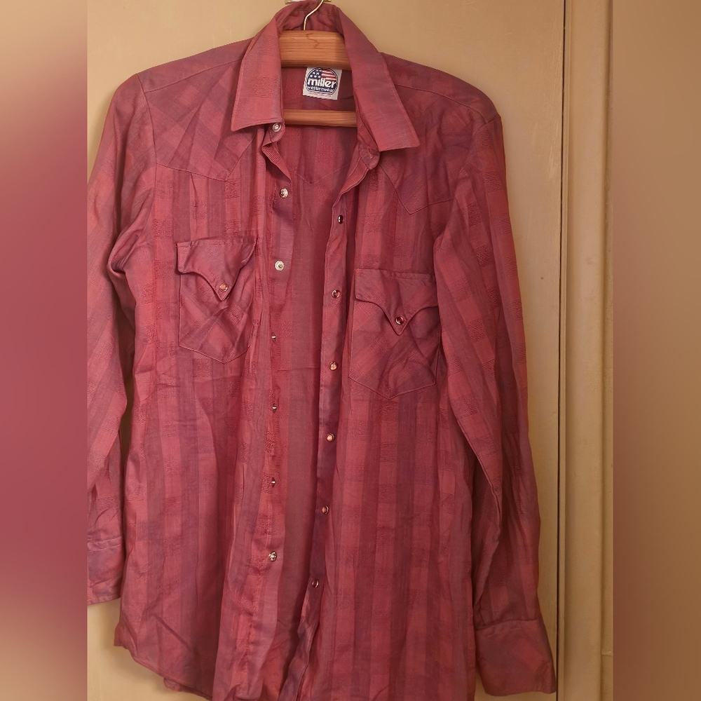 Vintage RETRO COWBOY Western Mens Snap Shirt 16-34